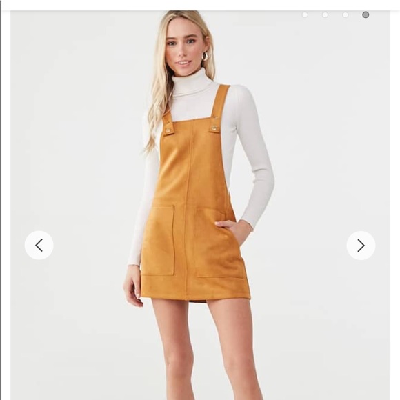 Forever 21 Blushing Pink Suede Overalls Dress - Picture 2 of 8